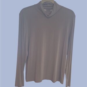 The Drop Gray Long Sleeve Loose Turtleneck Top